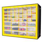 IRIS Plastic Hardware Storage Drawer, 44 Drawer Parts Cabinet - Yellow